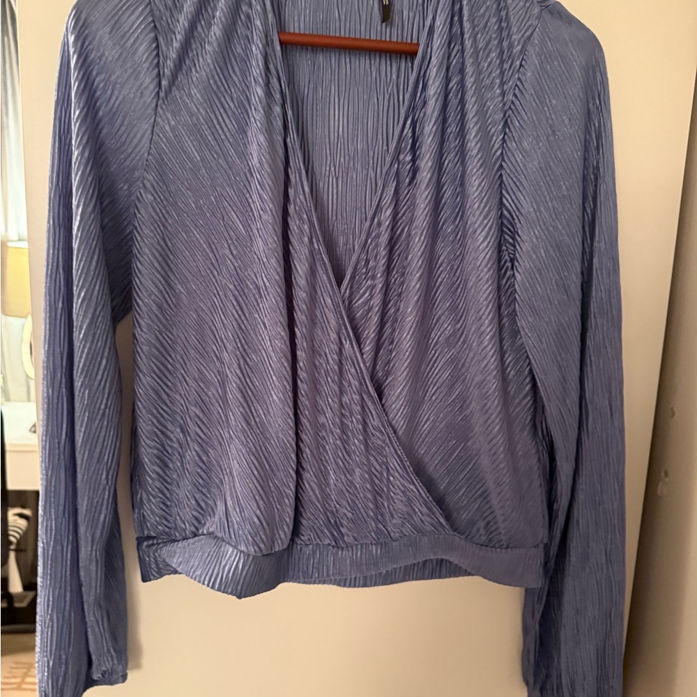 Dynamite Textured Blue Blouse